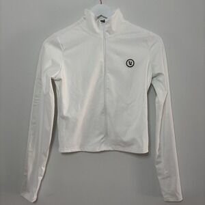 Vuori Chilled Out Performance Active Track Jacket Womens Small Gym Workout White